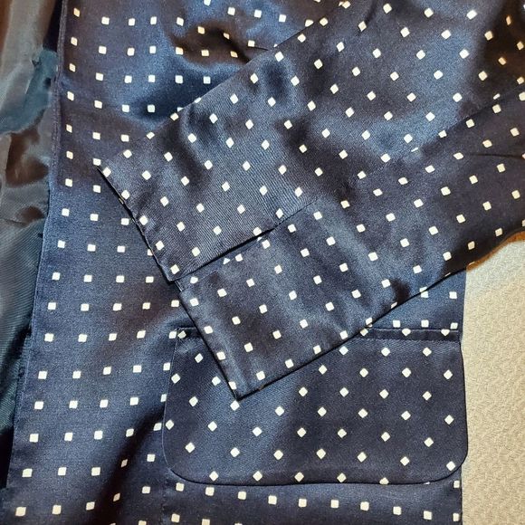 PENDLETON Blue Blazer with White Square Dots Size 6 - Picture 4 of 4